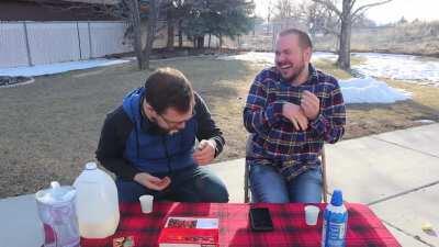 Just guys gargling milk [OC]