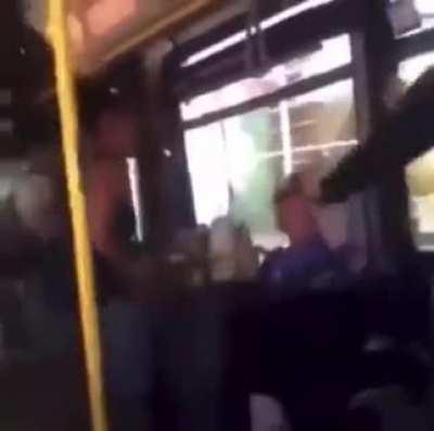 Old women spits on another person