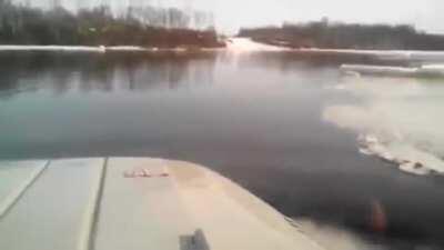 UAZ-469 crossing a river