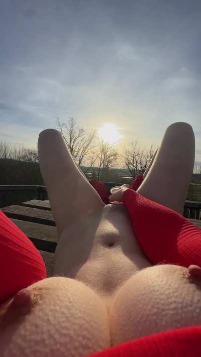Watching a beautiful January sunrise