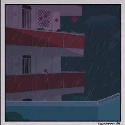 I actually did it: Lo-fi HDB with rain