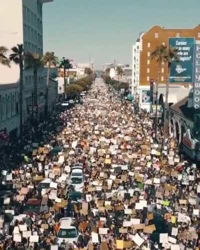 In LA today. Biggest protests yet.