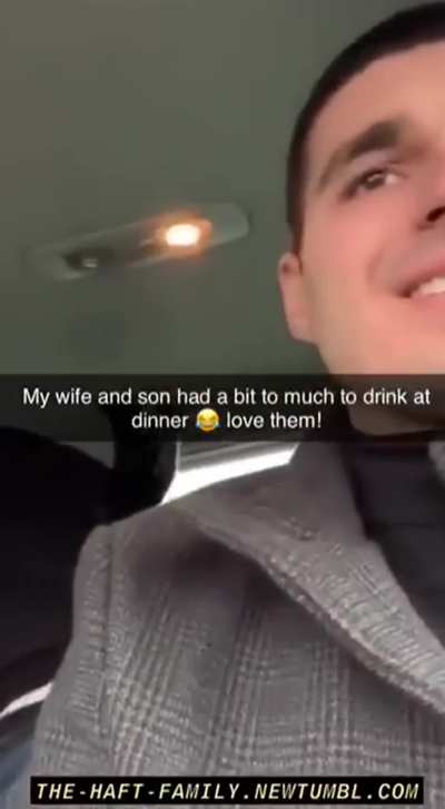 Dad drives wife and son home while they play