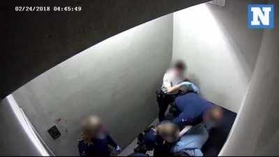 Full video of dying man being detained in airport while POS laugh, joke and salutes. Charlerois Airport, Belgium.