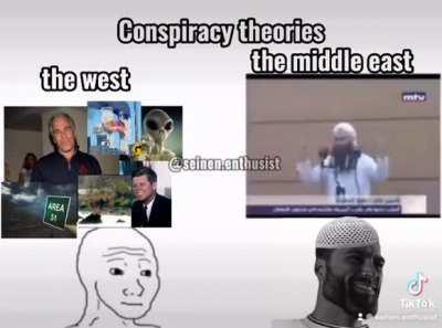W*stoid conspiracies 🤢🤢 vs Middle-eastern conspiracies😎💪🏿💪🏿