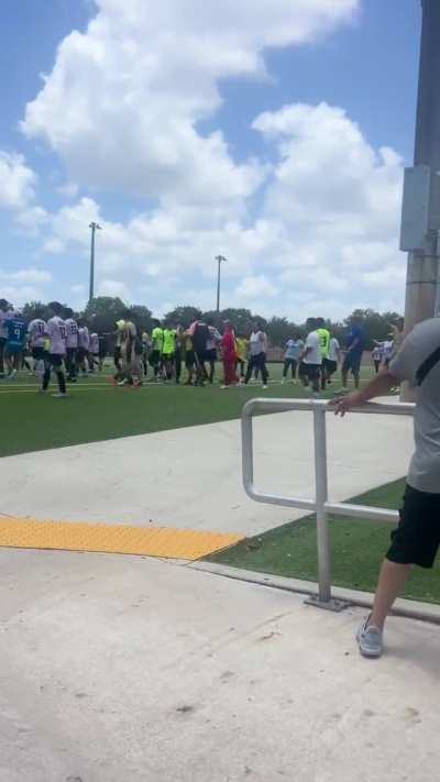 Not the best footage but fight breaks out at soccer match