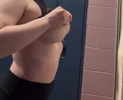 right as the swim team walked by