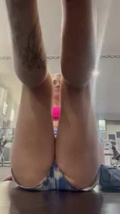 38(f) Showing off a little at the gym.