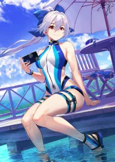 Goodluck with your summer banner rolls Here Live2D Summer Tomoe