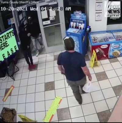 Former Marine disarms armed robber.