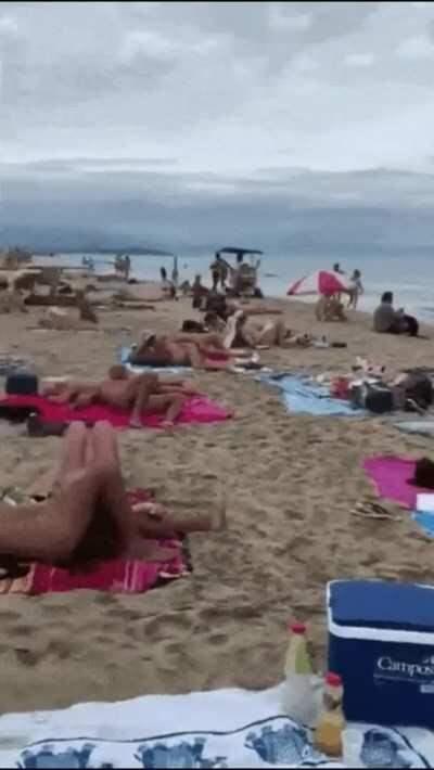 Blowjob on a Public Beach