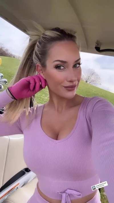 smiling in golf kart