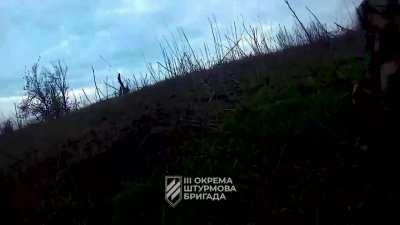 3rd Separate Assault Brigade (previously known as Azov) storming the Russian invaders' positions near Bakhmut