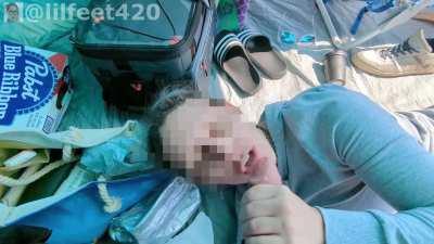 I let a stranger cum on my face at the beach (OC)