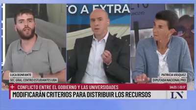 Luca Bonfante, Secretario General del Centro de Estudiantes de la Facultad de Filosof&iacute;a y Letras de la UBA "hay que ver como hacen para dar clases despues de acompa&ntilde;ar el veto"