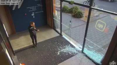 HMC while opening office door.