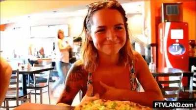 Boobs And Pizza Are A Great Combo!