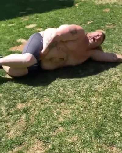 Cool guy gets his balls whacked