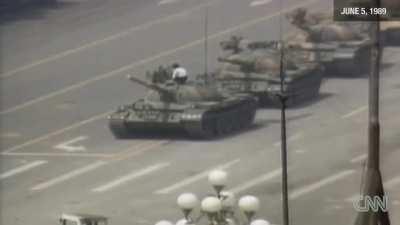 Today , 33 yrs ago, a lone man stopped a convey of tanks in the democratic protests of 1989