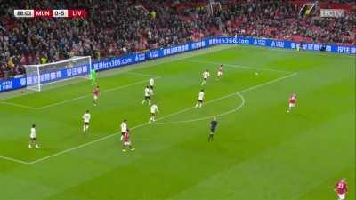 Salah tracking back in the 88th minute to stop the counter