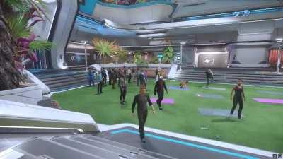 Time-lapse of NPCs going about their business after spawning