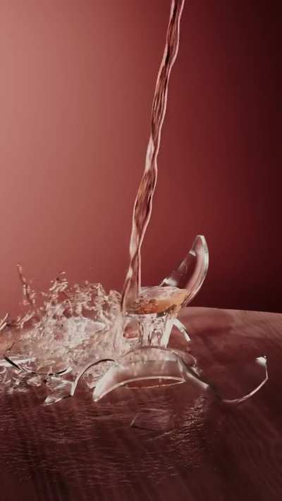 Liquid pouring on glass
