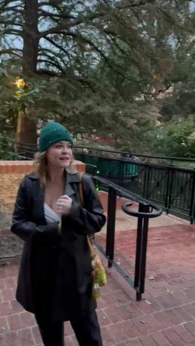 Along the Riverwalk with a boatload right there!