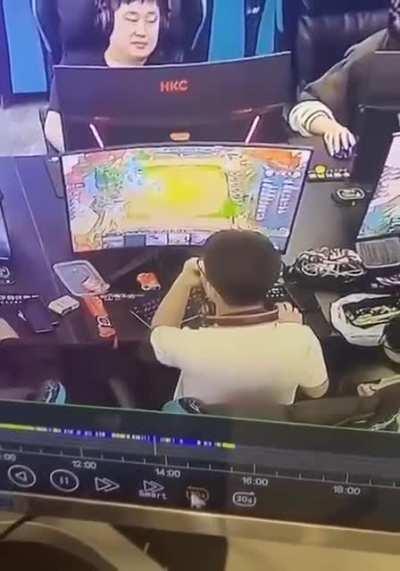 I like how he gently touched the monitor