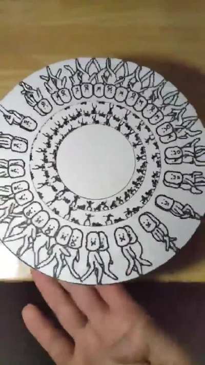 Spinning illusion.