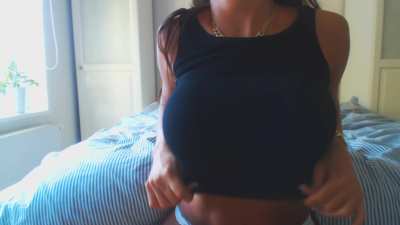 Emelie's are so extremely round in this clip. I just love how obvious that they're implants! 😍