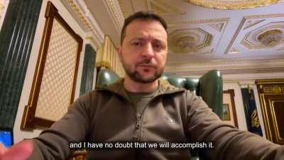 President Zelensky's Latest Address. 30/12/22. Duration 2m21. English Subtitles.