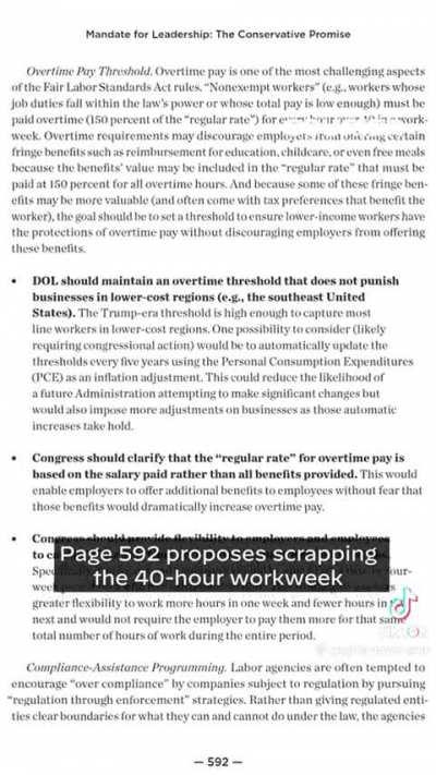 Project 2025 - Trump's plan for if he wins - would be a disaster for working Americans. 