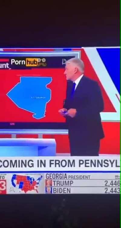 While CNN was on air discussing the election, a Pornhub tab pulled a sneaky.