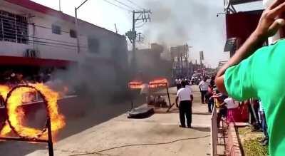 Jumping through a flaming hoop