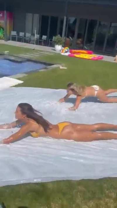 Slip n slide bikini babes