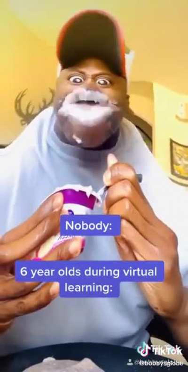 grown man pretends to be child for comedy but is actually just cringe