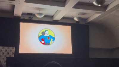 From SDCC, the new DC Studios motion graphic features Superman, in a drawing by his co-creator Joe Shuster, come to life, busting out of chains, before the official new DC logo appears!