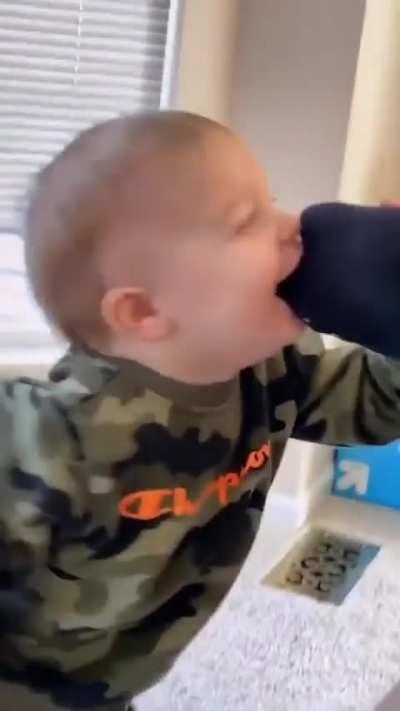 Poor dad trying to stay strong