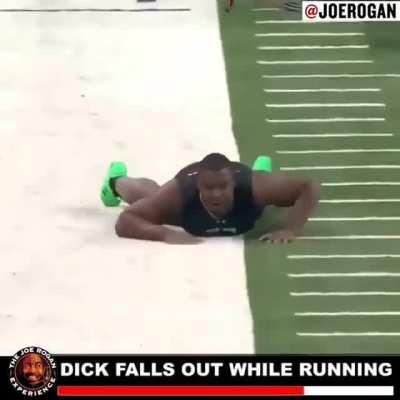 dick falls out while running