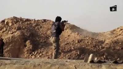 Islamic State fighters successfully take over Hezbollah militants positions. north of Tikrit 2015?