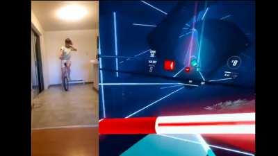 beatsaber on a unicycle ex+ & level complete