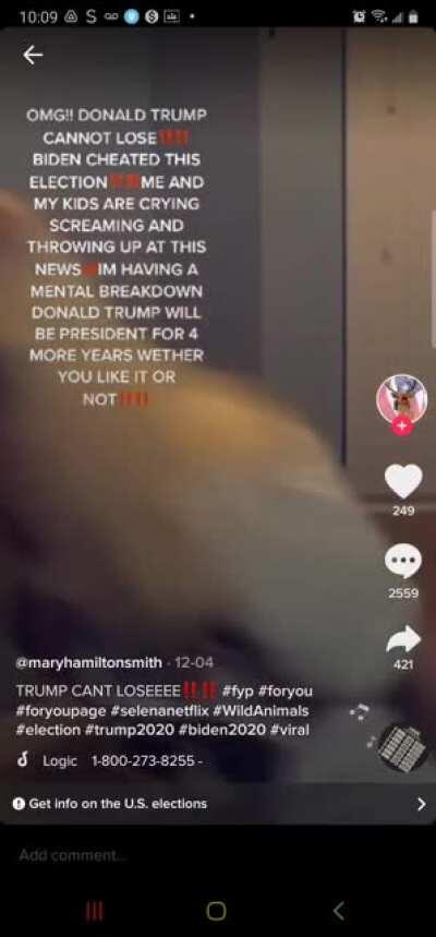 Shes not handling the election well