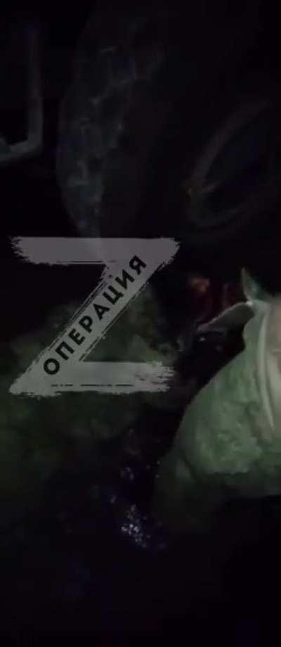 A russian commander urinating on his soldier for refusing to fight 