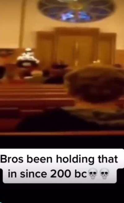 Perfectly cut church moment