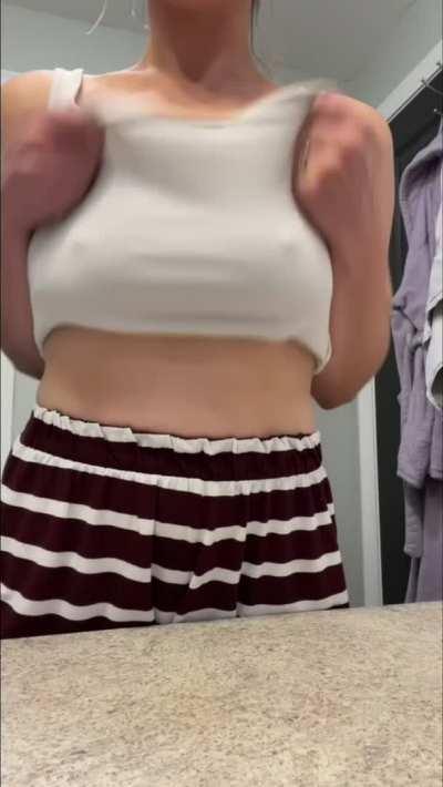 Cold weather = hard nips all the time