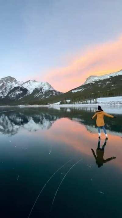 Wild skating in the Canadian Rockies