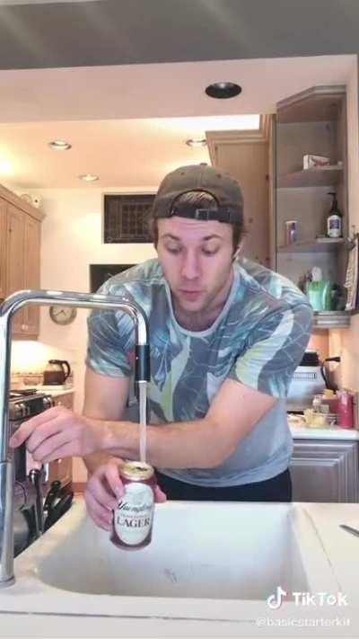 Homie shows how to drink water in class.