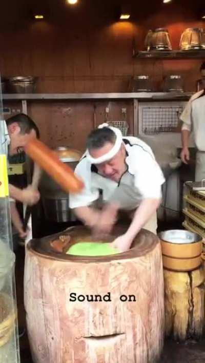 Japanese Mochi pounding