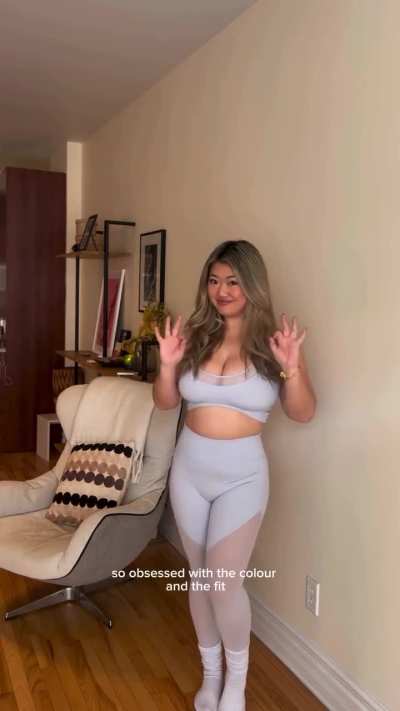 Showing off her workout fits