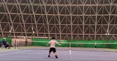 Under 8 level in Japan. Check out the backhand!